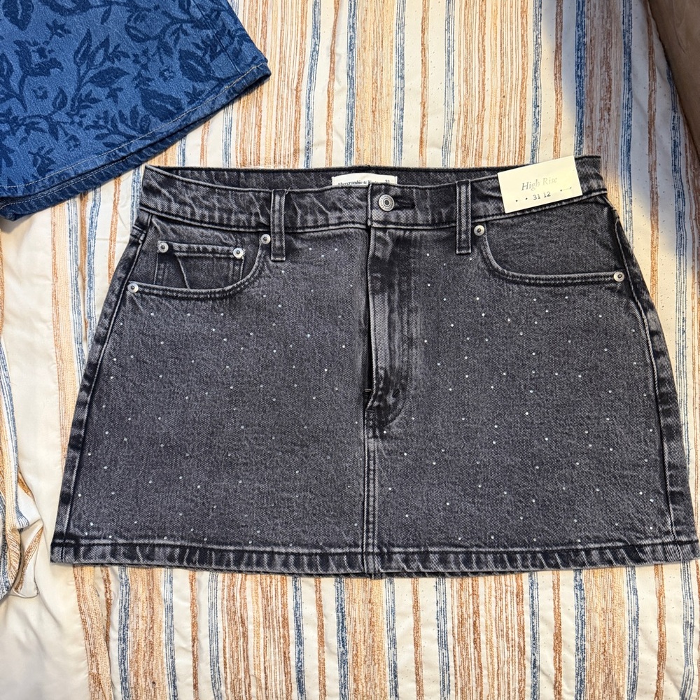 Abercrombie & Fitch Black Denim Mini Skirt
